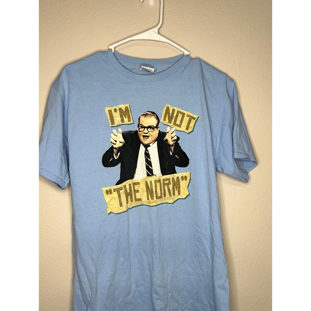 Chris Farley SNL "I'm Not The Norm" Graphic T-Shirt Blue Size Medium